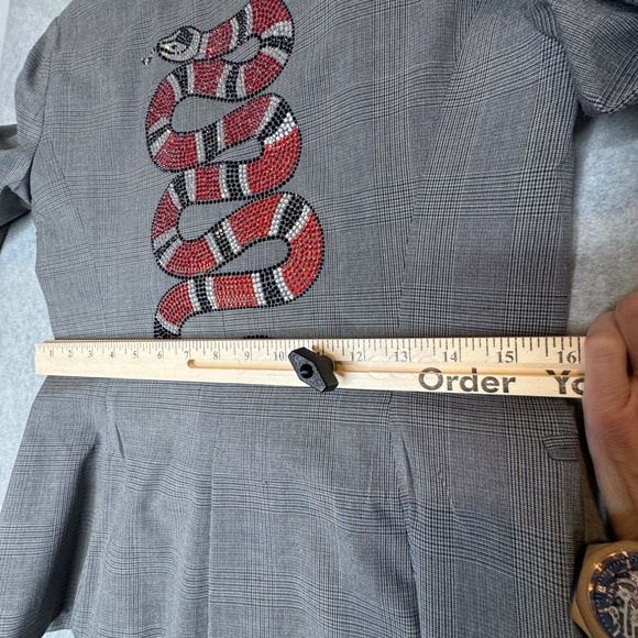 HIPCHIK COUTURE Rhinestone Snake Blazer Statement Jacket Indie Sleeze Made USA - Picture 6 of 12